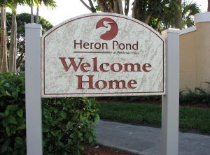 Heron Sandblasted Sign