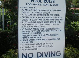 Pool Rule Sign